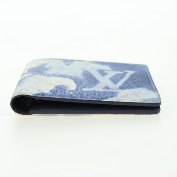 LOUIS VUITTON Watercolor Portefeuille Multi Ple Wallet Blue M80458 Auth 178607M