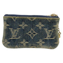 LOUIS VUITTON Monogram Denim Pochette Cles Purse Blue M95343 LV Auth 178632A-2