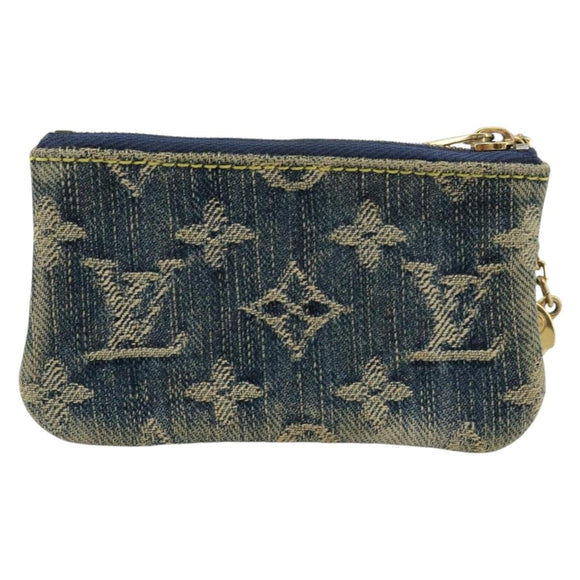 LOUIS VUITTON Monogram Denim Pochette Cles Purse Blue M95343 LV Auth 178632A