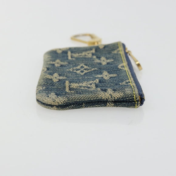 LOUIS VUITTON Monogram Denim Pochette Cles Purse Blue M95343 LV Auth 178632A