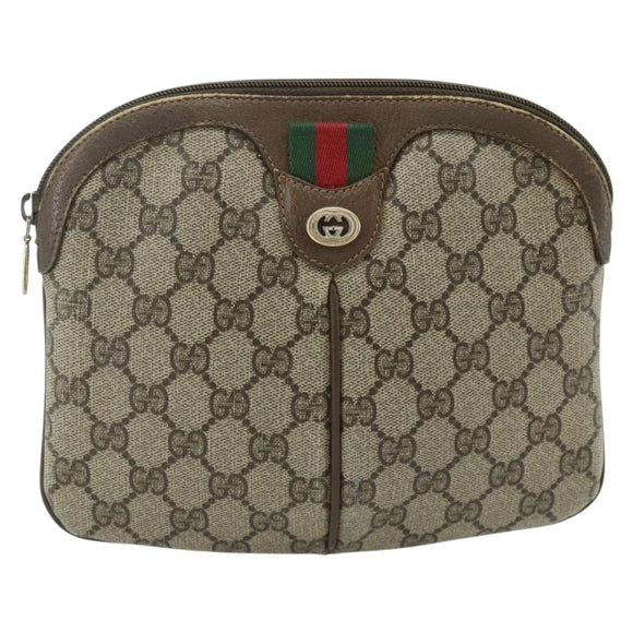 GUCCI GG Supreme Shoulder Bag PVC Beige Gold 904 02 047 Auth 178634