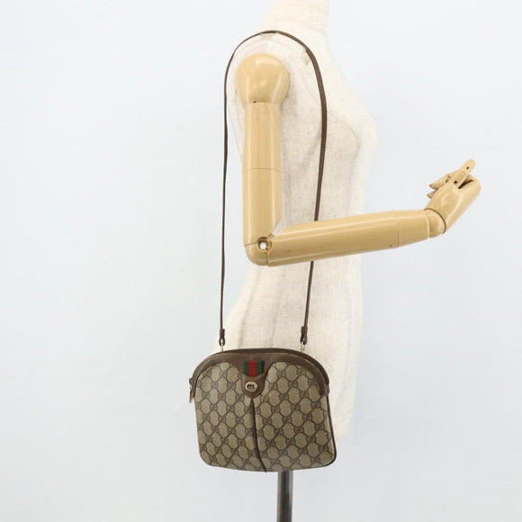 GUCCI GG Supreme Shoulder Bag PVC Beige Gold 904 02 047 Auth 178634