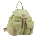 PRADA Backpack Nylon Khaki Silver Auth 178638-1