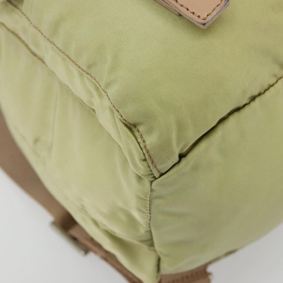 PRADA Backpack Nylon Khaki Silver Auth 178638