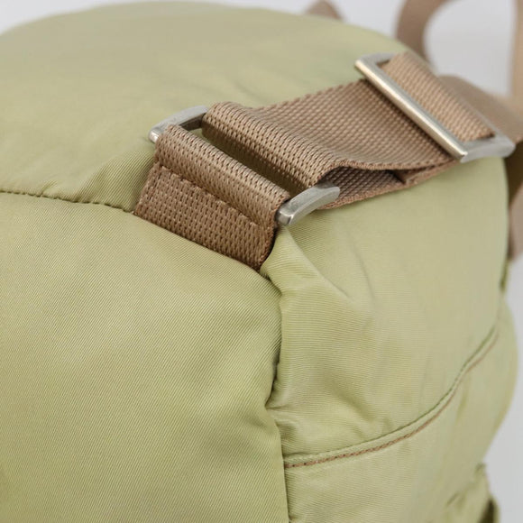 PRADA Backpack Nylon Khaki Silver Auth 178638