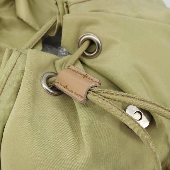 PRADA Backpack Nylon Khaki Silver Auth 178638