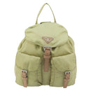 PRADA Backpack Nylon Khaki Silver Auth 178638-2