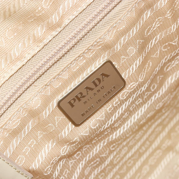 PRADA Rugzak Nylon Kaki Zilver Auth 178638