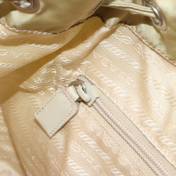 PRADA Backpack Nylon Khaki Silver Auth 178638