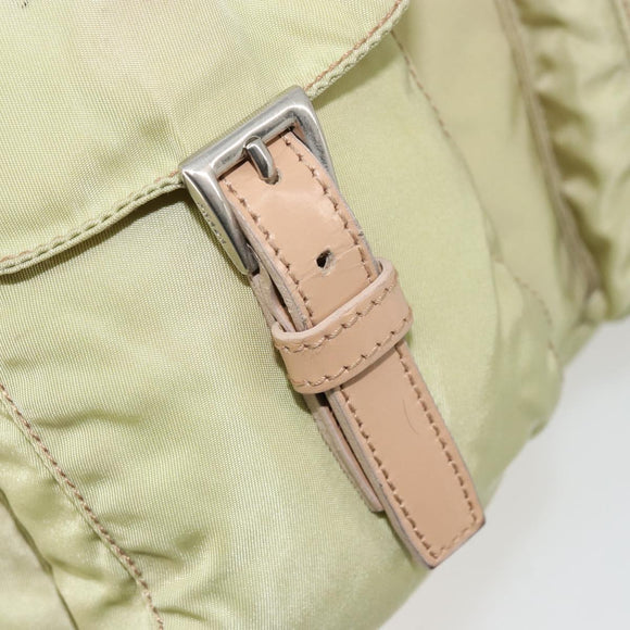 PRADA Backpack Nylon Khaki Silver Auth 178638