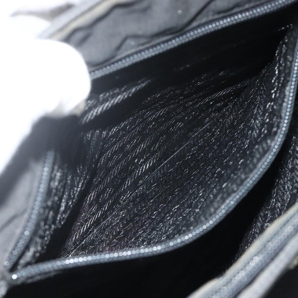 PRADA Handtasche Nylon Schwarz Silber Original 178639
