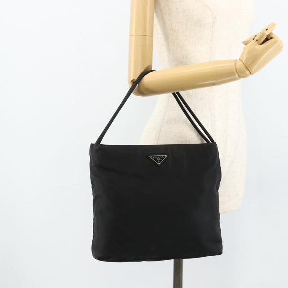 PRADA Handtasche Nylon Schwarz Silber Original 178639