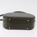 GUCCI Hand Bag Leather 2way Khaki Gold Auth 178640-5