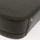 GUCCI Hand Bag Leather 2way Khaki Gold Auth 178640-18