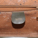 GUCCI Hand Bag Leather 2way Khaki Gold Auth 178640-20