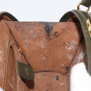GUCCI Hand Bag Leather 2way Khaki Gold Auth 178640-11