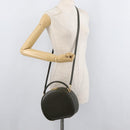 GUCCI Hand Bag Leather 2way Khaki Gold Auth 178640-24