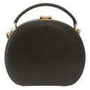 GUCCI Hand Bag Leather 2way Khaki Gold Auth 178640-2