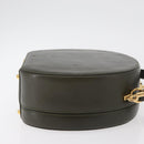 GUCCI Hand Bag Leather 2way Khaki Gold Auth 178640-3