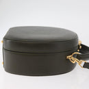 GUCCI Hand Bag Leather 2way Khaki Gold Auth 178640-4