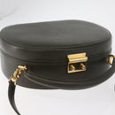 GUCCI Hand Bag Leather 2way Khaki Gold Auth 178640-6