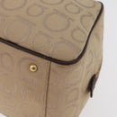 Salvatore Ferragamo Gancini Hand Bag Canvas Beige Gold Auth 178645A-11