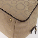 Salvatore Ferragamo Gancini Hand Bag Canvas Beige Gold Auth 178645A-13