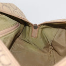 Salvatore Ferragamo Gancini Hand Bag Canvas Beige Gold Auth 178645A-17