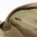 Salvatore Ferragamo Gancini Hand Bag Canvas Beige Gold Auth 178645A-19
