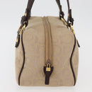 Salvatore Ferragamo Gancini Hand Bag Canvas Beige Gold Auth 178645A-5