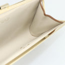 Christian Dior Clutch Bag Suede Beige Gold Auth 178646A-16