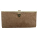 Christian Dior Clutch Bag Suede Beige Gold Auth 178646A-13