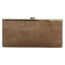 Christian Dior Clutch Bag Suede Beige Gold Auth 178646A-2