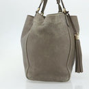 GUCCI Soho Hand Bag Leather Gray Gold 282309 Auth 178647-3