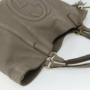 GUCCI Soho Hand Bag Leather Gray Gold 282309 Auth 178647-6