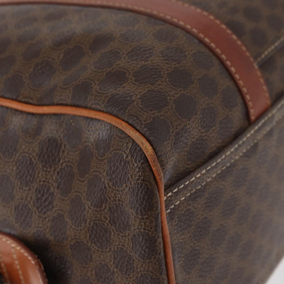 CELINE Macadam Canvas Hand Bag PVC Leather Brown Gold Auth 178652A