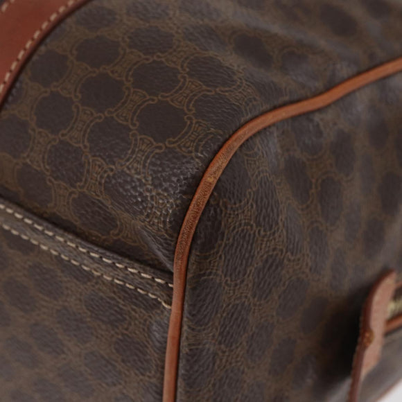CELINE Macadam Canvas Hand Bag PVC Leather Brown Gold Auth 178652A