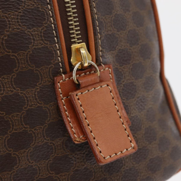 CELINE Macadam Canvas Hand Bag PVC Leather Brown Gold Auth 178652A