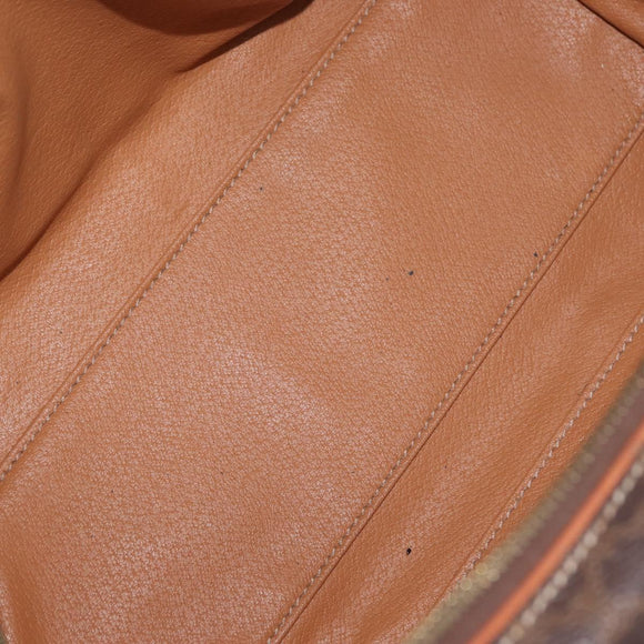 CELINE Macadam Canvas Hand Bag PVC Leather Brown Gold Auth 178652A