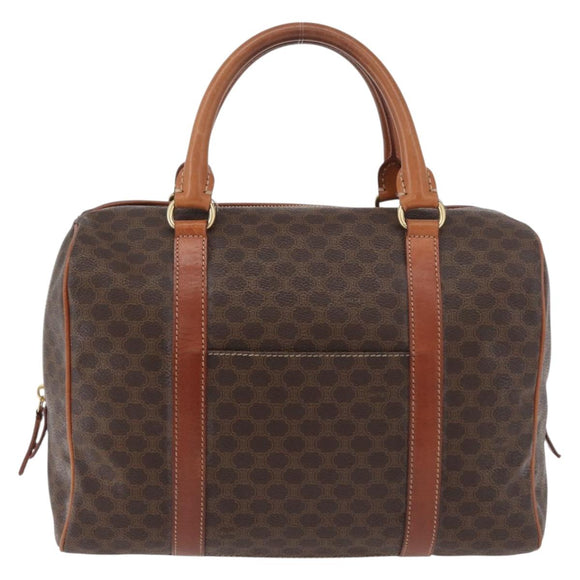 CELINE Macadam Canvas Hand Bag PVC Leather Brown Gold Auth 178652A