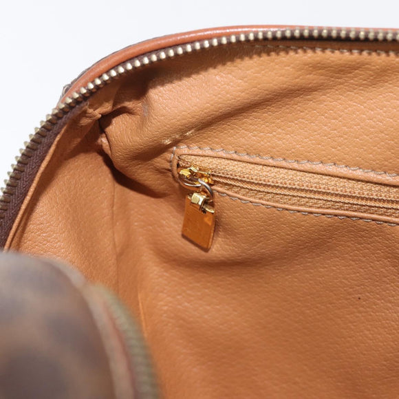 CELINE Macadam Canvas Hand Bag PVC Leather Brown Gold Auth 178652A