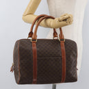 CELINE Macadam Canvas Hand Bag PVC Leather Brown Gold Auth 178652A-23