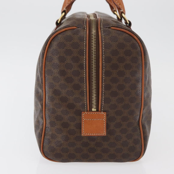 CELINE Macadam Canvas Hand Bag PVC Leather Brown Gold Auth 178652A
