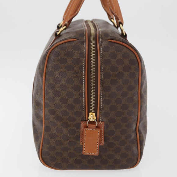 CELINE Macadam Canvas Hand Bag PVC Leather Brown Gold Auth 178652A