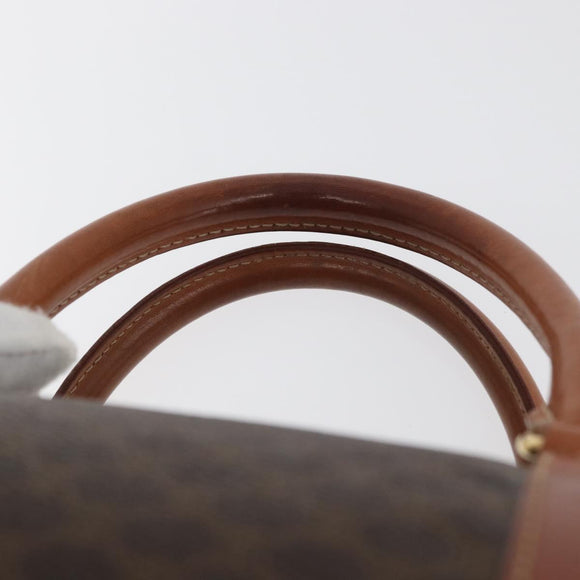 CELINE Macadam Canvas Hand Bag PVC Leather Brown Gold Auth 178652A