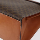 CELINE Macadam Canvas Hand Bag PVC Leather Brown Gold Auth 178653A-15
