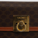 CELINE Macadam Canvas Hand Bag PVC Leather Brown Gold Auth 178653A-19