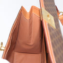 CELINE Macadam Canvas Hand Bag PVC Leather Brown Gold Auth 178653A-21
