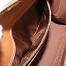 CELINE Macadam Canvas Hand Bag PVC Leather Brown Gold Auth 178653A-11