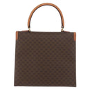 CELINE Macadam Canvas Hand Bag PVC Leather Brown Gold Auth 178653A-2